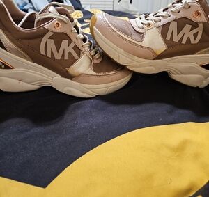 Michael Kors Tan and Cream Athletic Shoes